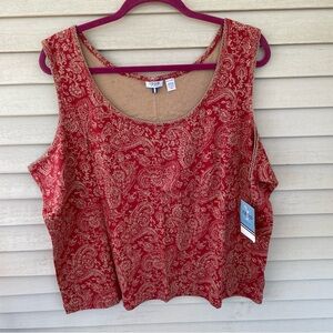 Izod Paisley Print Tank Top Size 3X (NWT)